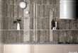 Equipe - Bali Collection - 2 in. x 16 in. Tile - Dark Pearl wall installation