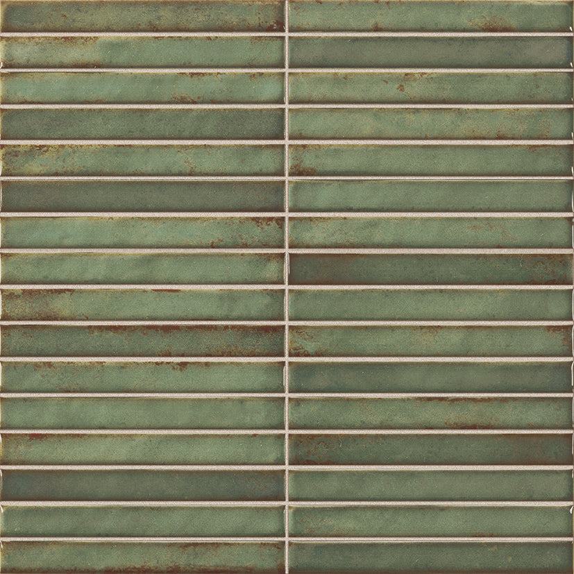 LaPlatera - Pencil Collection - 14 in. x 14 in. Wall Tile - Raku Emerald