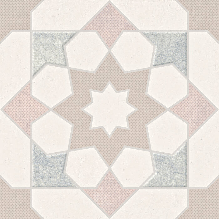 Harmony - Doha Collection - 9 in. x 9 in. - Porcelain Tile - Taupe Star