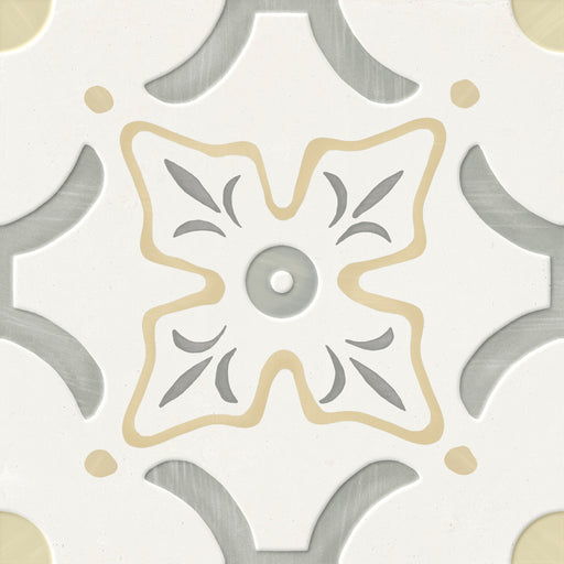 Harmony - Llevant Collection - 9 in. x 9 in. Porcelain Tile - Yellow Flower
