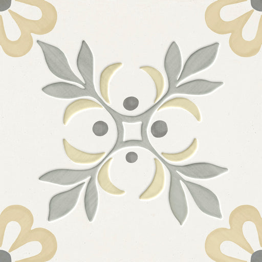 Harmony - Llevant Collection - 9 in. x 9 in. Porcelain Tile - Yellow Garden