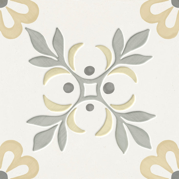 Harmony - Llevant Collection - 9 in. x 9 in. Porcelain Tile - Yellow Garden