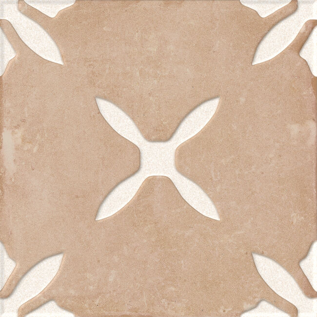 Harmony - Pangea Flower Collection - 9 in. x 9 in. - Porcelain Tile - Clay