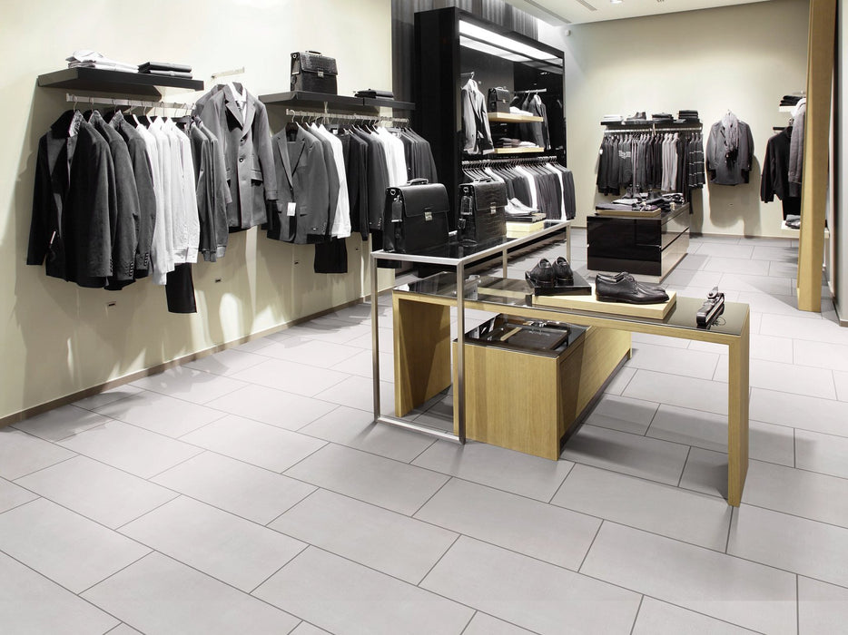 Shaw Floors - Tessuto 12 in. x 24 in. Glazed Porcelain Tile - Bianco Room Scene