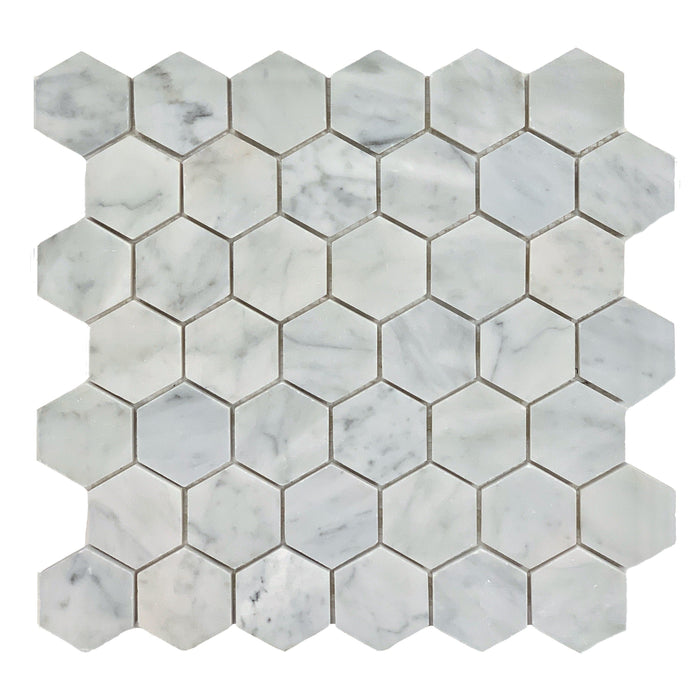 Rickert Tile - Carrara 2" Hex Honed