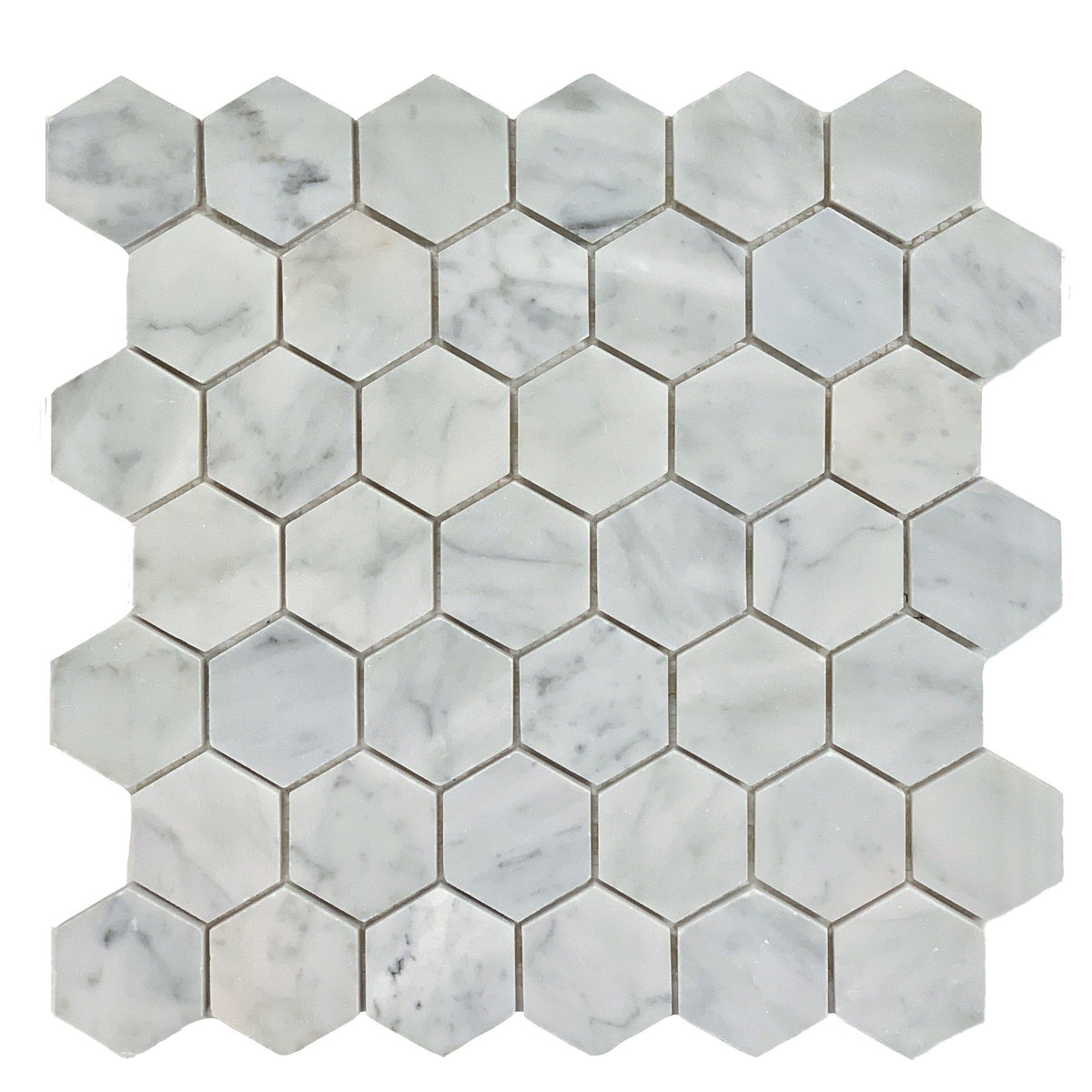 Rickert Tile - Carrara 2&quot; Hex Polished