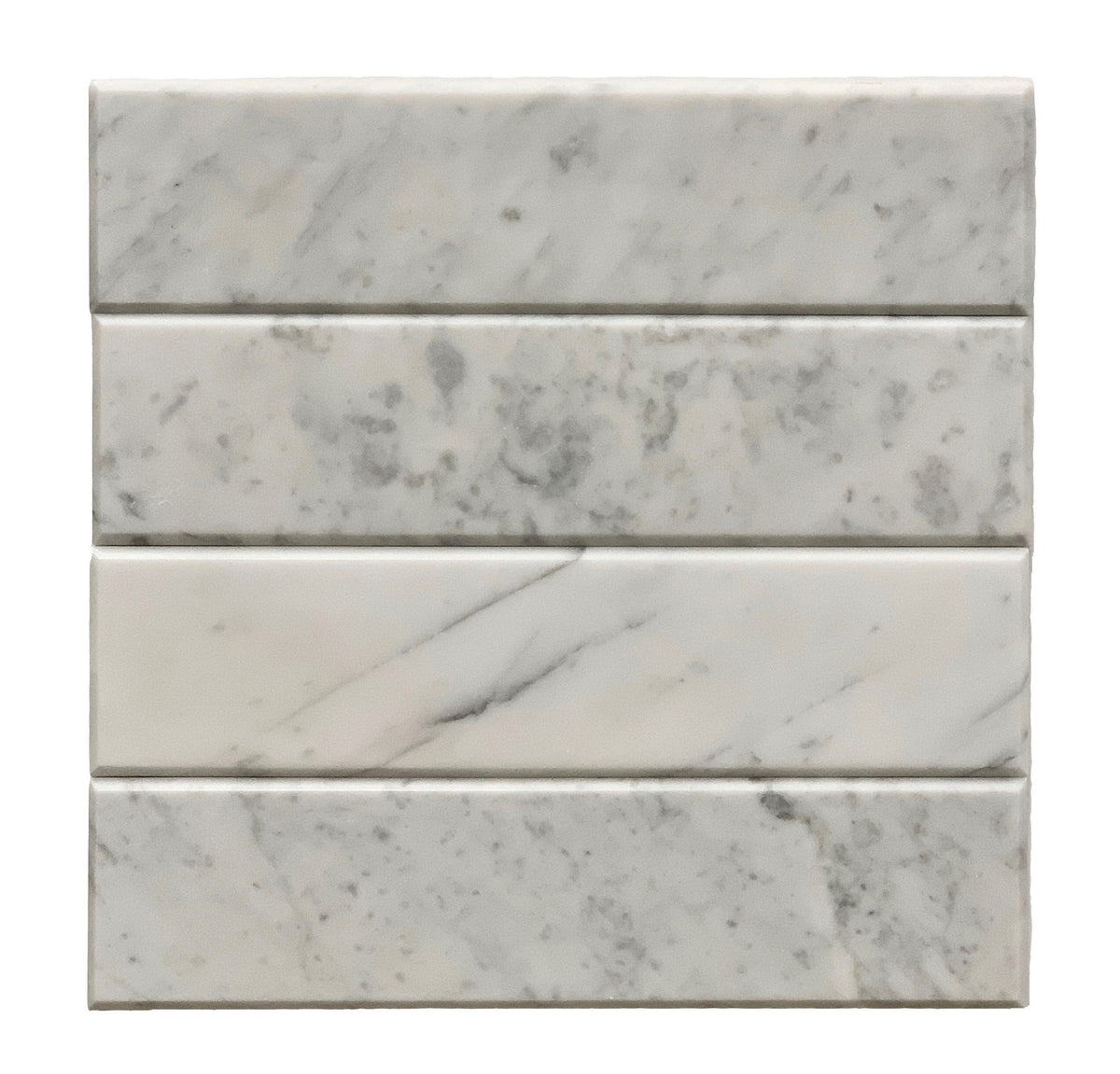 Rickert Tile - 3&quot; x 12&quot; Beveled Polished Tile - Carrara