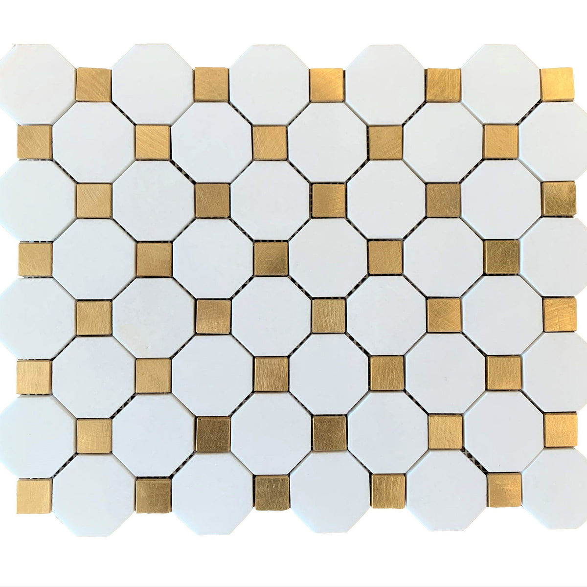 Rickert Tile - Jewel Thassos w/ Brushed Copper