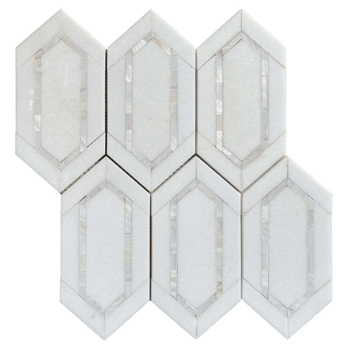 Rickert Tile - Thassos Picket w/ White Pearl