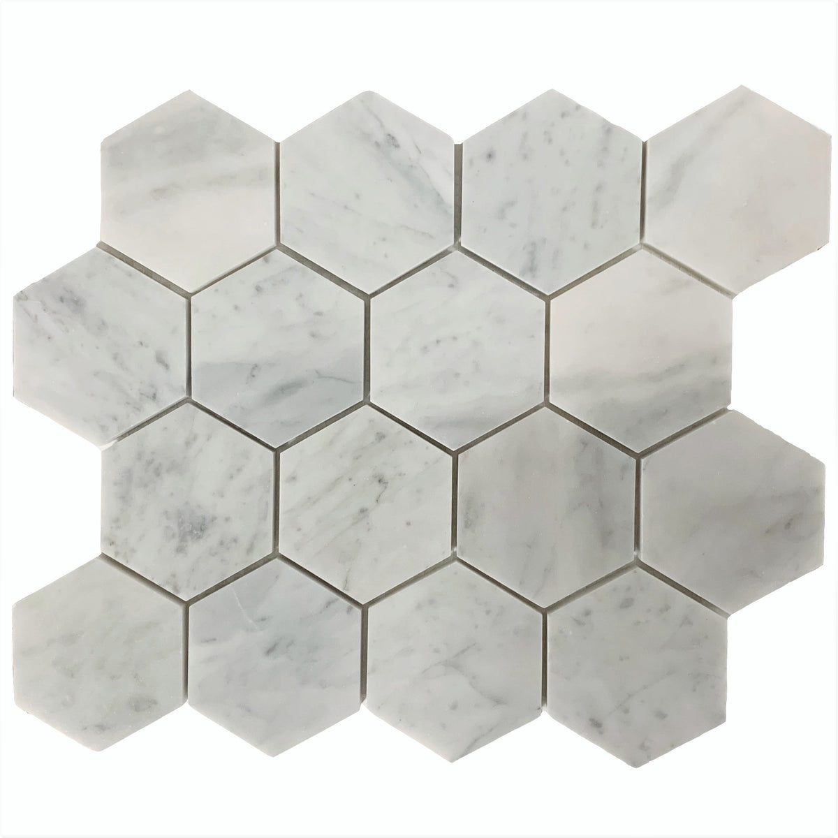Rickert Tile - Carrara 3&quot; Hex Polished