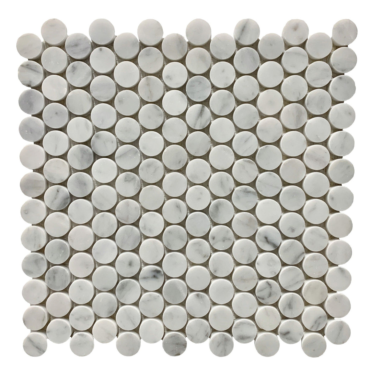 Rickert Tile - 1&quot; Penny Round - Carrara Polished
