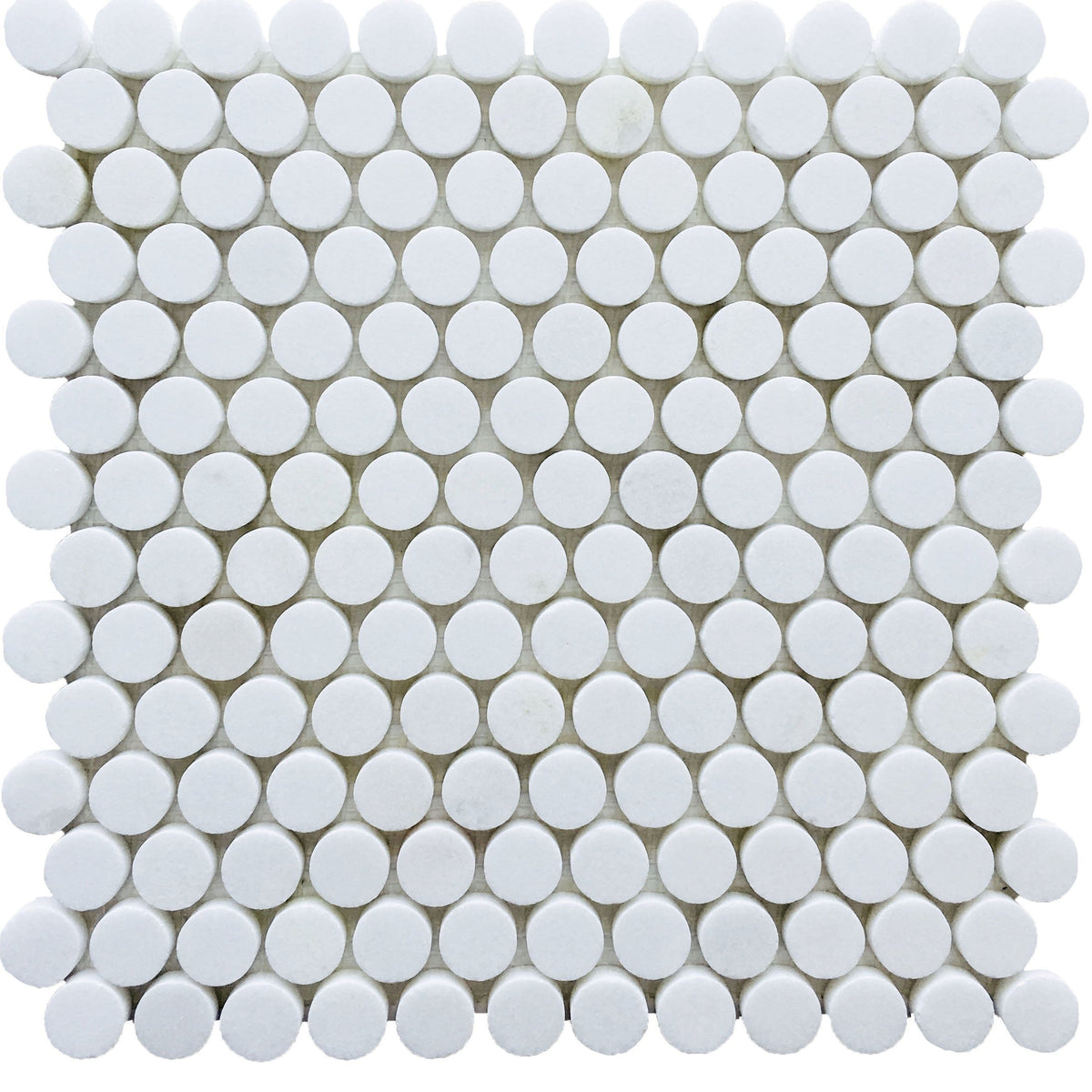 Rickert Tile - 1&quot; Penny Round - Thassos Polished