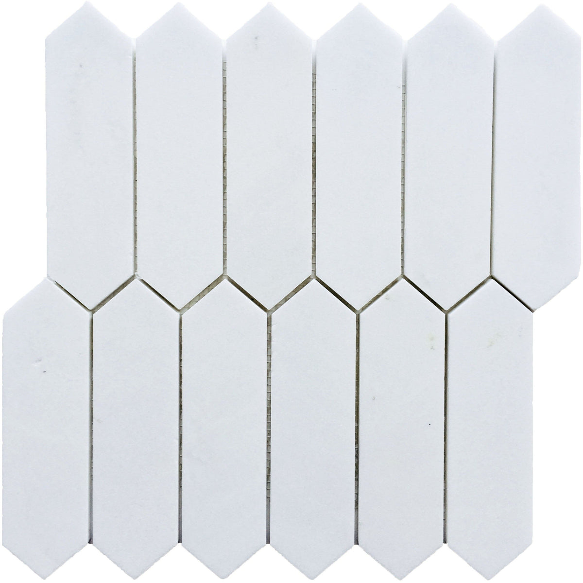 Rickert Tile - 2&quot; x 8&quot; Elongated Hex - Polished Thassos