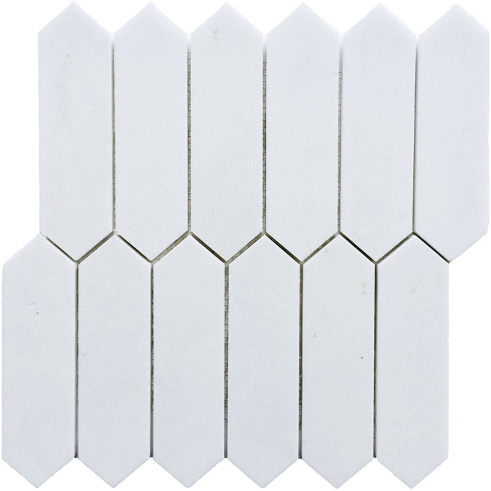 Rickert Tile - 2" x 8" Elongated Hex - Polished Thassos