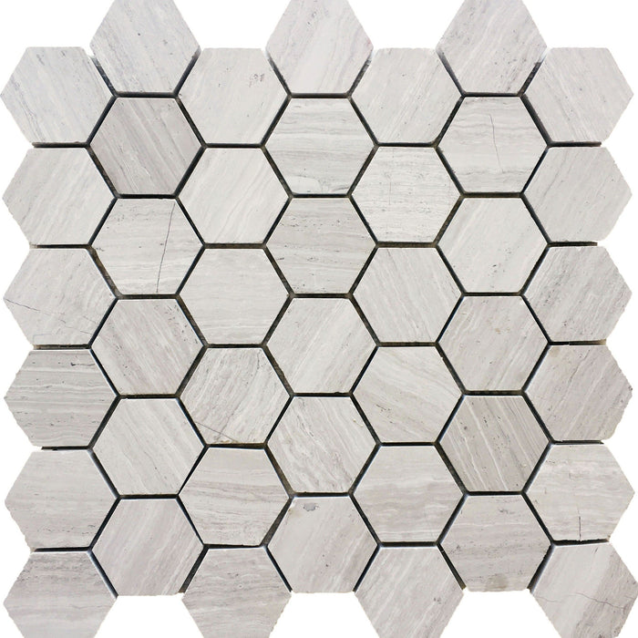 Rickert Tile - Wooden White 2" Hex Honed