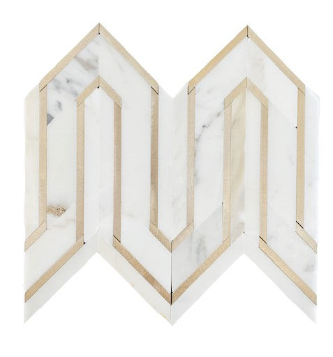 Rickert Tile - Legend Calacatta Gold w/ Gold Line
