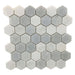 Rickert Tile - Oriental White with Oriental Grey 2" Hex Porcelain Mosaic