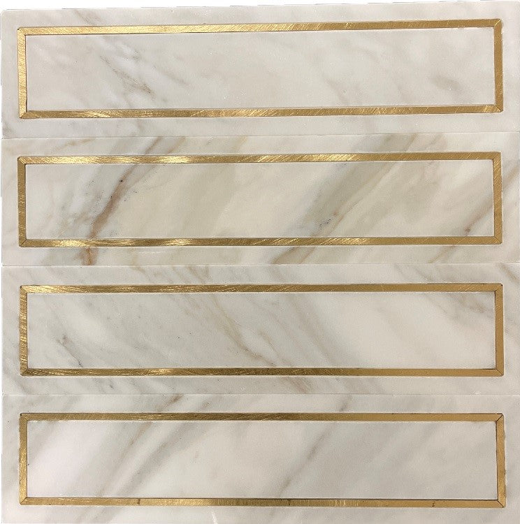 Rickert Tile - Evo Calacatta Gold w/ Brushed Copper