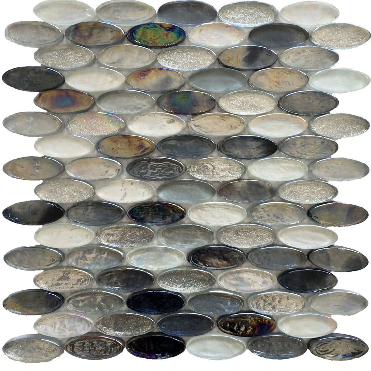 Rickert Tile - 12&quot; x 12&quot; - Light Smoke - Ovals