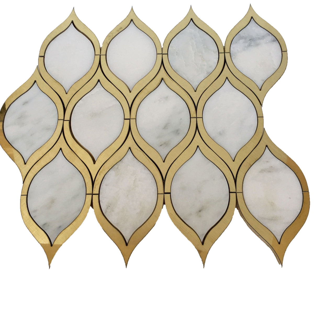 Rickert Tile - Mystic Oriental White with Brushed Gold