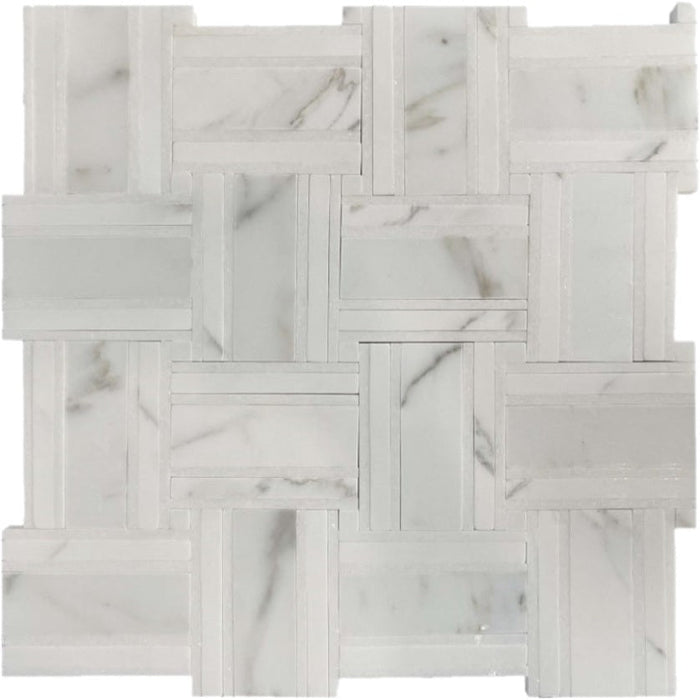 Rickert Tile - 12.6" x 12.6" - Calacatta Gold - Thassos Frame