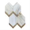 See Rickert Tile - Vee Calacatta with Brushed Copper Line