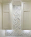 Rickert Tile - Oriental White Brushed Marble Mosaic wall installation