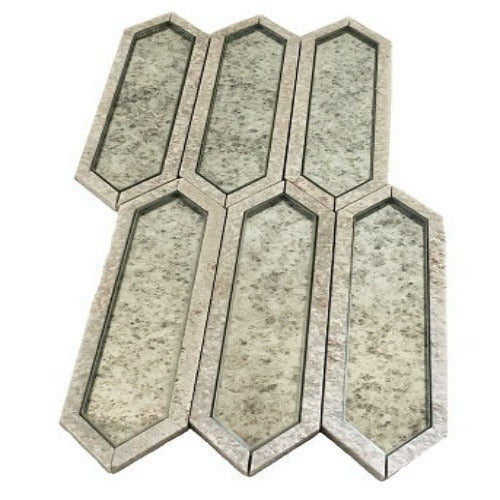 Rickert Tile - Hampton Antique Mirror w/ White Quartz Line