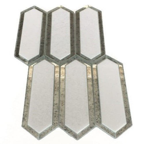 Rickert Tile - Hampton Thassos w/ Antique Mirror Line Polished