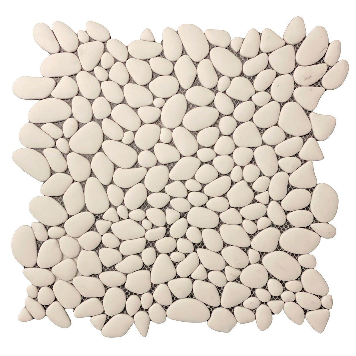 Rickert Tile - Pebble - White Recycled Glass