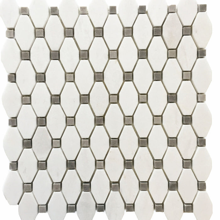 Rickert Tile - Trace Thassos w/ Grey Lady Dot Polished