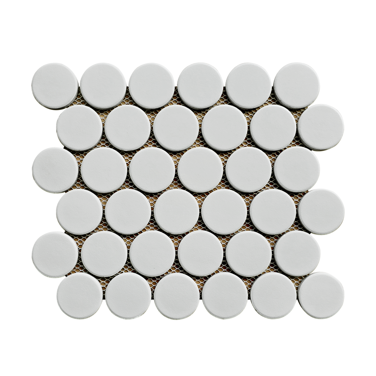 Rickert Tile - White 2&quot; Round Porcelain Mosaic