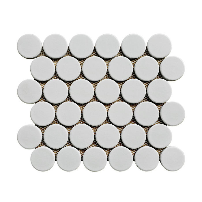 Rickert Tile - White 2" Round Porcelain Mosaic
