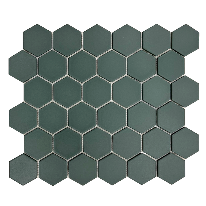 Rickert Tile - Olive Green 2" Hex Porcelain Mosaic