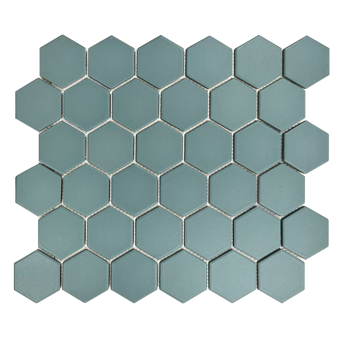 Rickert Tile - Green 2" Hex Porcelain Mosaic