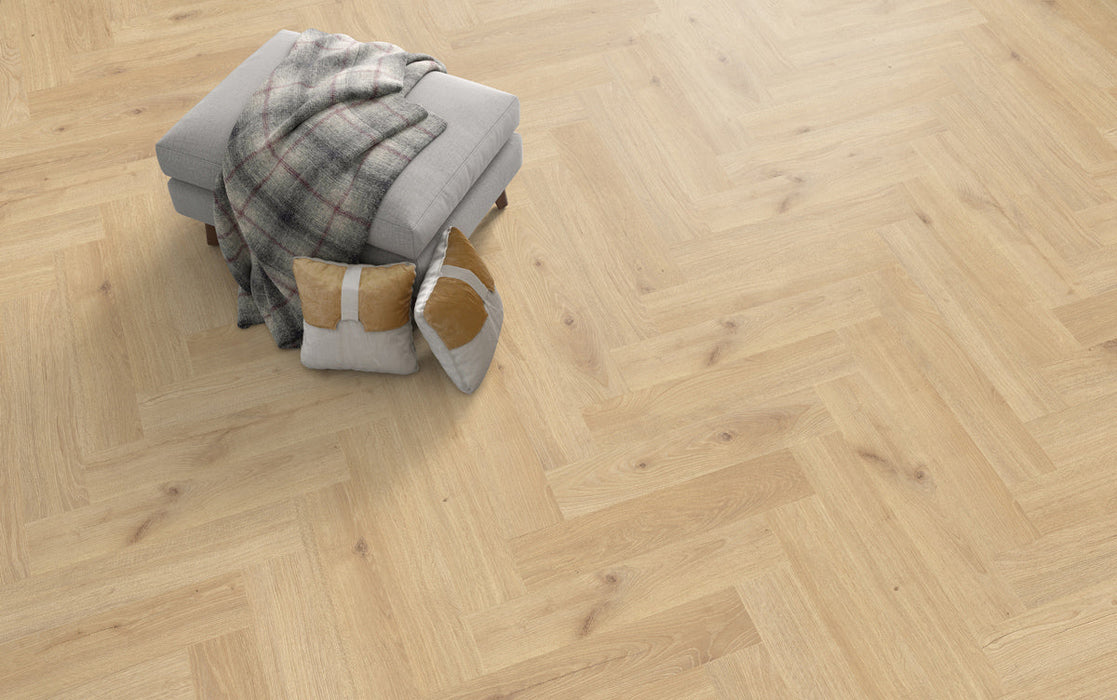 Inhaus - Lamdura - Manor Herringbone Laminate - Hatley Room SCene