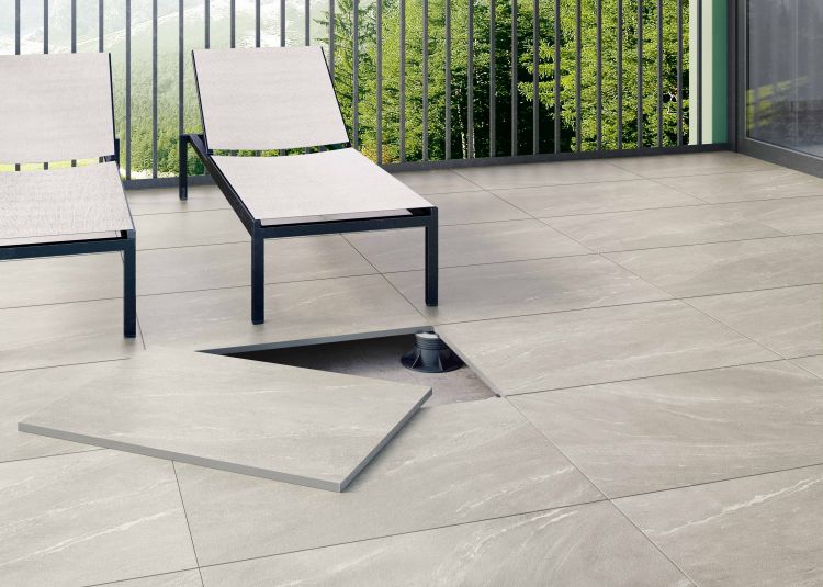 Elysium - Waystone 24 in. x 48 in. Matte Rectified Porcelain Tile - Pearl floor installation