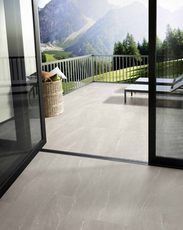 Elysium - Waystone 24 in. x 48 in. Matte Rectified Porcelain Tile - Pearl floor installation