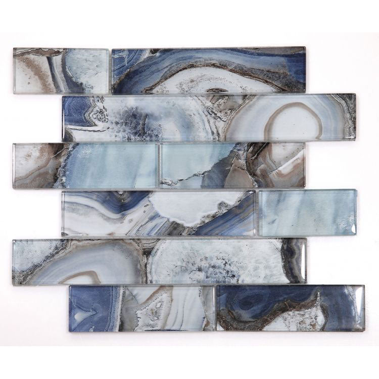 Elysium - Casale Shell Blue 11.75 in. x 11.75 in. Glass Mosaic