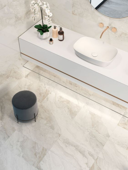 Elysium - Mystic 12 in. x 24 in. Polished Rectified Porcelain Tile - Ivory - Room Scene