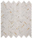 Elysium - Diana Herringbone Calacatta 11 in. x 11.75 in. Marble Mosaic
