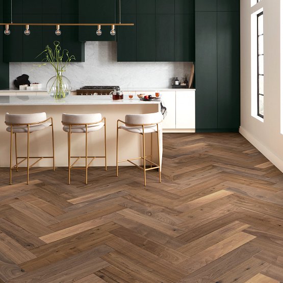 Anderson Tuftex Hardwood - Revival Walnut Herringbone - Engineered American Walnut - Era Room Scene