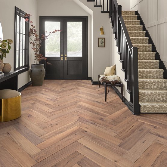 Anderson Tuftex Hardwood - Revival Walnut Herringbone - Engineered American Walnut - Sirocca Installed