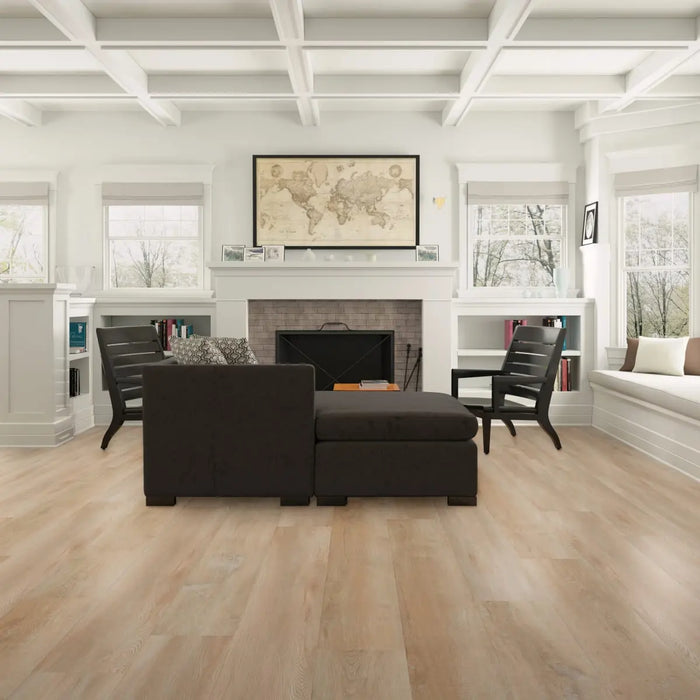 CALI Floors - Longboard Icons Collection - 9 in. x 72 in. WPC Flooring - Weathered Reef Room Scene