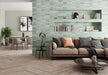 Maniscalco - Alhambra 2.5 in. x 8 in. Ceramic Tile - Menta Mix wall installation