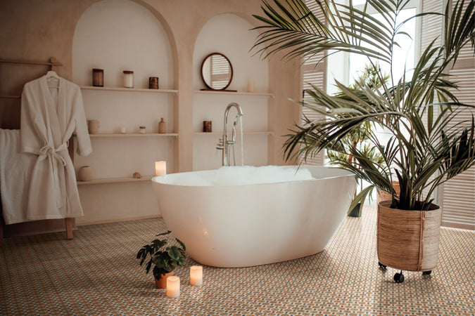 Maniscalco - Alhambra 8 in. x 8 in. Porcelain Deco Tile - Tessina floor installation