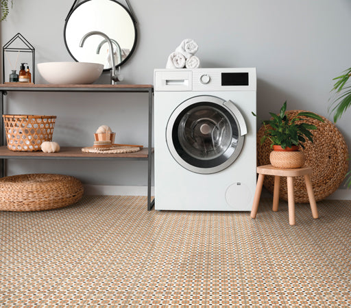 Maniscalco - Alhambra 8 in. x 8 in. Porcelain Deco Tile - Tessina floor installation