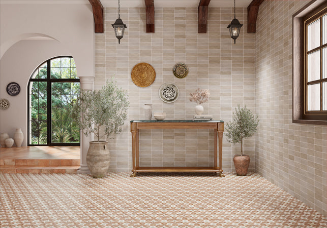 Maniscalco - Alhambra 2.5 in. x 8 in. Ceramic Tile - Cafe Mix wall installation