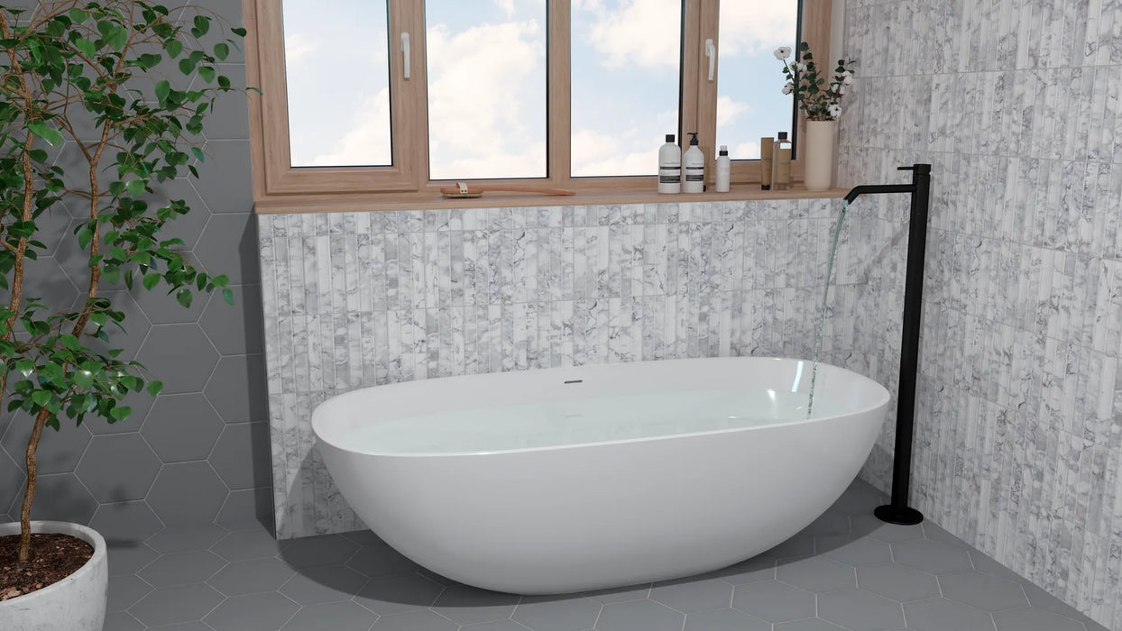 MTD - Argos Collection - 4.5 in. x 9 in. Porcelain Wall Tile - Creta Installed