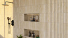 MTD - Argos Collection - 4.5 in. x 9 in. Porcelain Wall Tile - Travertine Installed